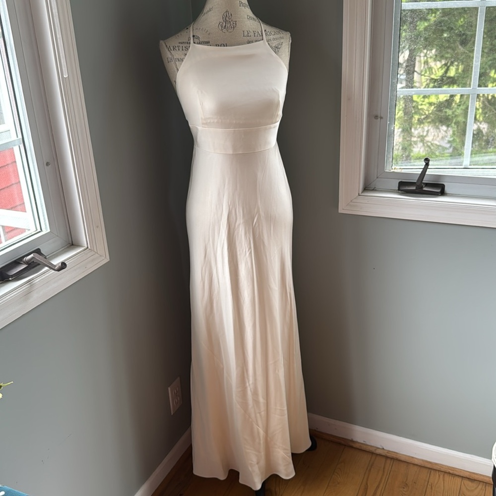 J. Crew ivory silk Madalyn minimalist wedding dress with train NWT 6P - Picture 3 of 12